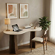 HABITAT ET JARDIN - Bureau en bois "Infini" - 120 x 60 x 75 cm - Travertin - vignette