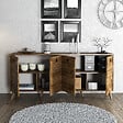 HABITAT ET JARDIN - Buffet en bois "Elite" - 180 x 45 x 80 cm - Marron - vignette