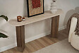 HABITAT ET JARDIN - Console en bois "Sira" - 150 x 35 x 75 cm - Travertin - vignette