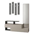 HABITAT ET JARDIN - Meuble d'entrée avec miroir en bois "Ramda" - 137 x 35 x 154 cm - Gris anthracite - vignette