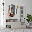HABITAT ET JARDIN - Meuble d'entrée avec miroir en bois "Ramda" - 137 x 35 x 154 cm - Gris anthracite - vignette