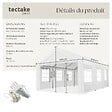 TECTAKE - Tonnelle 6 x 4 m blanche structure acier revêtu par poudre panneaux polyéthylène imperméable protection uv 50+ fenêtres amovibles - vignette