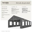 TECTAKE - 4 X 8 m pavillon de réception étanche protection uv 50+ gris tente événementielle 800 x 400 x 310 cm - vignette