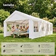 TECTAKE - 4 X 8 m tente de réception imperméable protection uv 50+ blanc structure acier bâches résistantes fenêtres amovibles - vignette