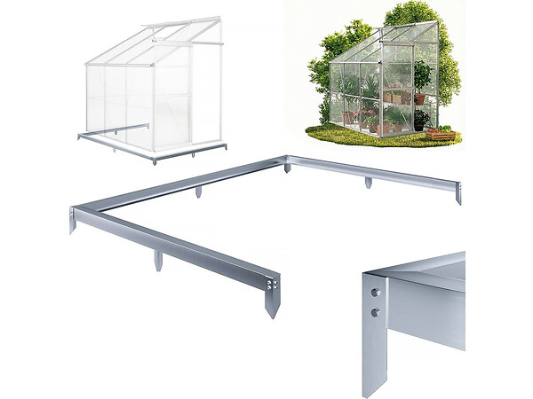 HABITAT ET JARDIN - Embase en acier galvanisé pour serre jardin "Basilic" - 2,37 m² - Gris - large