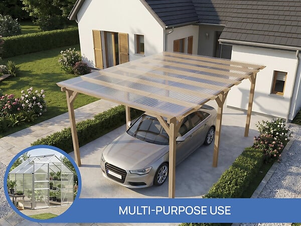 HABITAT ET JARDIN - Lot de 10 panneaux en polycarbonate 4 mm "Michigan" 7,9 m2 - large