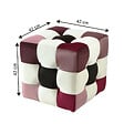 HABITAT ET JARDIN - Pouf en velours "Patchwork" - 42 x 42 x 42 cm - Multicolore - vignette