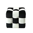 HABITAT ET JARDIN - Pouf en velours "Patchwork" - 42 x 42 x 42 cm - Noir / Blanc - vignette