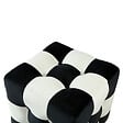 HABITAT ET JARDIN - Pouf en velours "Patchwork" - 42 x 42 x 42 cm - Noir / Blanc - vignette