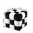 HABITAT ET JARDIN - Pouf en velours "Patchwork" - 42 x 42 x 42 cm - Noir / Blanc - vignette