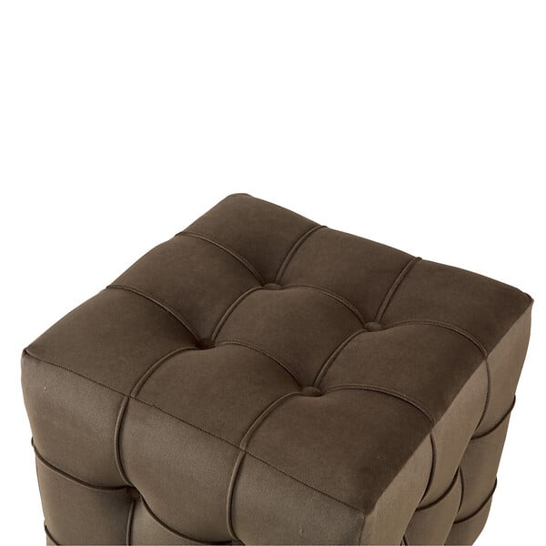 HABITAT ET JARDIN - Pouf en velours "Lizbon" - 42 x 42 x 42 cm - Marron - large