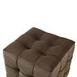 HABITAT ET JARDIN - Pouf en velours "Lizbon" - 42 x 42 x 42 cm - Marron - vignette
