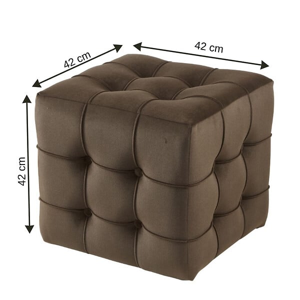 HABITAT ET JARDIN - Pouf en velours "Lizbon" - 42 x 42 x 42 cm - Marron - large