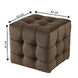 HABITAT ET JARDIN - Pouf en velours "Lizbon" - 42 x 42 x 42 cm - Marron - vignette