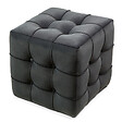 HABITAT ET JARDIN - Pouf en velours "Lizbon" - 42 x 42 x 42 cm - Gris - vignette