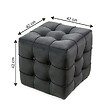 HABITAT ET JARDIN - Pouf en velours "Lizbon" - 42 x 42 x 42 cm - Gris - vignette