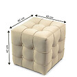 HABITAT ET JARDIN - Pouf en velours "Lizbon" - 42 x 42 x 42 cm - Crème - vignette