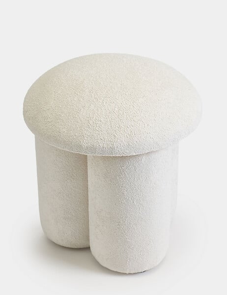 HABITAT ET JARDIN - Pouf en tissu "Magnus" - 45 x 45 x 48 cm - Blanc - large