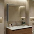 HABITAT ET JARDIN - Meuble Salle de Bain avec Miroir "Nuvola 80 v2" - 75 x 16 x 66 cm - Anthracite - vignette