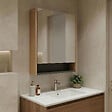 HABITAT ET JARDIN - Meuble Salle de Bain avec Miroir "Ricato 60" - 60 x 16 x 78 cm - Walnut - vignette