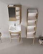 HABITAT ET JARDIN - Meuble Salle de Bain avec Miroir "Purus 55" - 56 x 18 x 68 cm - Sonomo Oak - vignette