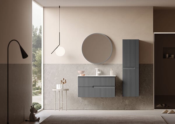 HABITAT ET JARDIN - Miroir Décoratif en Bois "Moonlight 90 v2" - 90 x 7 x 90 cm - Matte Grey - large