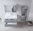 HABITAT ET JARDIN - Meuble Salle de Bain avec Miroir "Nuvola 100 v2" - 97 x 16 x 66 cm - Grey - vignette