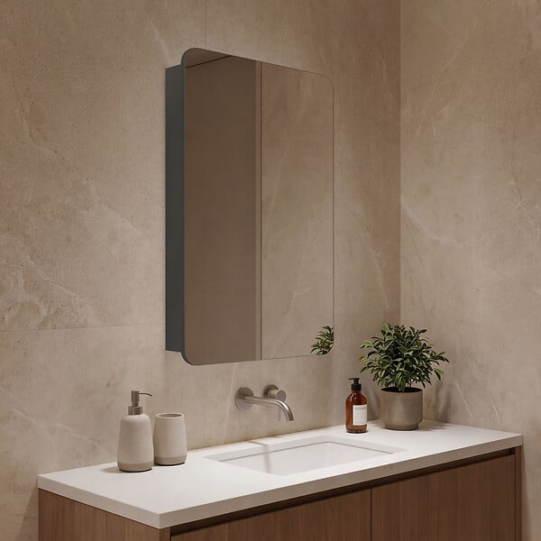 HABITAT ET JARDIN - Meuble Salle de Bain avec Miroir "Orbit 50" - 50 x 16 x 71 cm - Anthracite - large