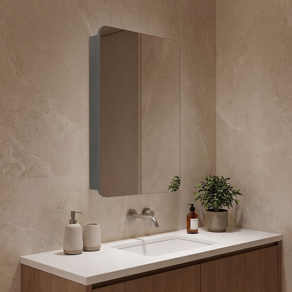 HABITAT ET JARDIN - Meuble Salle de Bain avec Miroir "Orbit 50" - 50 x 16 x 71 cm - Grey - large