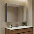 HABITAT ET JARDIN - Meuble Salle de Bain avec Miroir "Nuvola 100 v2" - 97 x 16 x 66 cm - Anthracite - vignette
