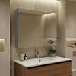 HABITAT ET JARDIN - Meuble Salle de Bain avec Miroir "Nuvola 80 v2" - 75 x 16 x 66 cm - Grey - vignette