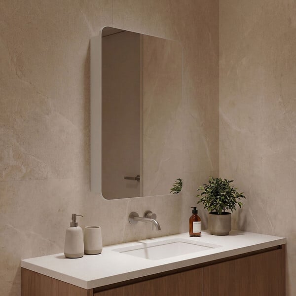 HABITAT ET JARDIN - Meuble Salle de Bain avec Miroir "Orbit 50" - 50 x 16 x 71 cm - White - large