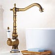 VALAZ - Mitigeur lavabo rehaussé rétro FLORINA or ancien - vignette