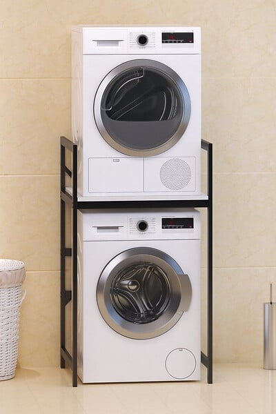 HABITAT ET JARDIN - Meuble pour machine à laver en métal "Junior" - 70 x 60 x 116 cm - Blanc - large