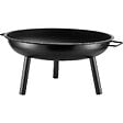 TECTAKE - Brasero ø 57,5 cm acier épais 2,5 mm noir avec 2 poignées tisonnier évacuation eau rebord haut pieds robustes - vignette
