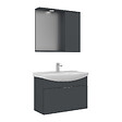 HABITAT ET JARDIN - Ensemble Meuble Vasque avec Miroir (2 Pièces) "Purus 80" - 80 x 50 x 58 cm - Matte Anthracite - vignette