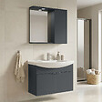 HABITAT ET JARDIN - Ensemble Meuble Vasque avec Miroir (2 Pièces) "Purus 80" - 80 x 50 x 58 cm - Matte Anthracite - vignette