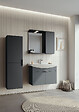 HABITAT ET JARDIN - Ensemble Meuble Vasque avec Miroir (2 Pièces) "Purus 80" - 80 x 50 x 58 cm - Matte Anthracite - vignette