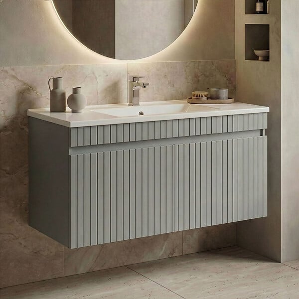 HABITAT ET JARDIN - Meuble Vasque "Tivoli 100" - 100 x 45 x 57 cm - Matte Cashmere - large