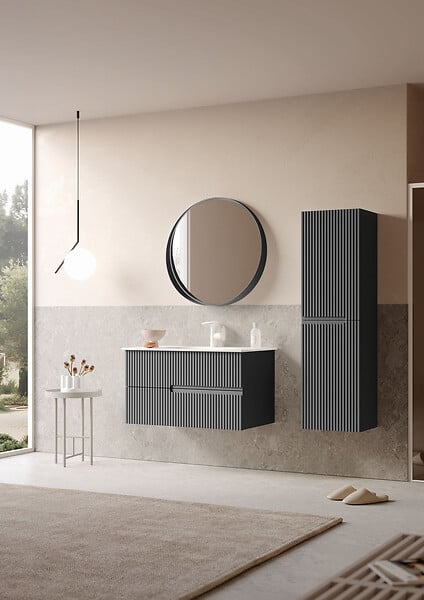 HABITAT ET JARDIN - Meuble Vasque "Moonlight 90 v2" - 91 x 51 x 51 cm - Matte Anthracite - large