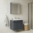 HABITAT ET JARDIN - Ensemble Meuble Vasque avec Miroir (2 Pièces) "Tivoli 65" - 65 x 45 x 57 cm - Matte Anthracite - vignette