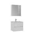 HABITAT ET JARDIN - Ensemble Meuble Vasque avec Miroir (2 Pièces) "Side 65 v2" - 65 x 45 x 52 cm - Matte White - vignette