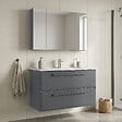 HABITAT ET JARDIN - Ensemble Meuble Vasque avec Miroir (2 Pièces) "Nuvola 100 v2" - 100 x 50 x 62 cm - Grey - vignette