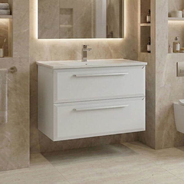 HABITAT ET JARDIN - Meuble Vasque "Nuvola 80 v2" - 80 x 50 x 62 cm - White - large