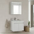 HABITAT ET JARDIN - Ensemble Meuble Vasque avec Miroir (2 Pièces) "Side 65 v2" - 65 x 45 x 52 cm - Matte White - vignette