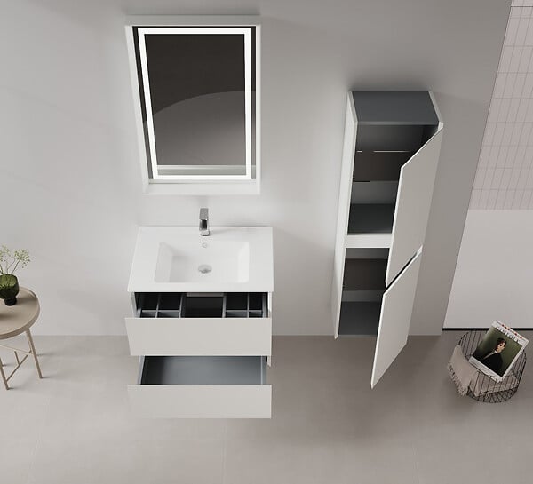 HABITAT ET JARDIN - Meuble Vasque "Nest 71 v2" - 71 x 51 x 55 cm - Matte Cashmere - large