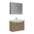 HABITAT ET JARDIN - Ensemble Meuble Vasque avec Miroir (2 Pièces) "Purus 80" - 80 x 50 x 58 cm - Oak - vignette
