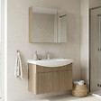 HABITAT ET JARDIN - Ensemble Meuble Vasque avec Miroir (2 Pièces) "Purus 80" - 80 x 50 x 58 cm - Oak - vignette