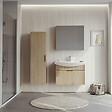 HABITAT ET JARDIN - Ensemble Meuble Vasque avec Miroir (2 Pièces) "Purus 80" - 80 x 50 x 58 cm - Oak - vignette