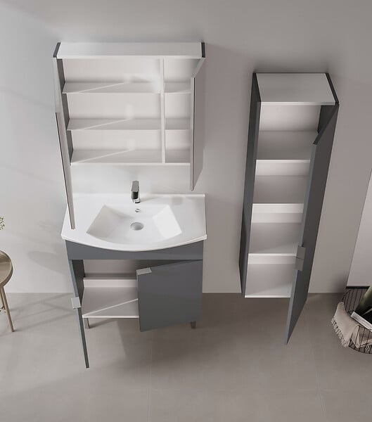 HABITAT ET JARDIN - Meuble Vasque "Purus 80" - 80 x 50 x 83 cm - Matte Anthracite - large